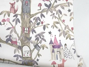 کاغذ دیواری کودک طرح جنگل پریان | چند رنگ کد 12056