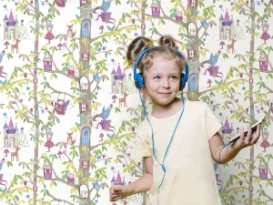 کاغذ دیواری کودک طرح جنگل پریان | چند رنگ کد 12053