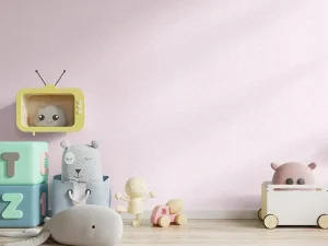 کاغذ دیواری کودک طرح نقطه‌چین | صورتی کد 12052