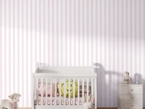 کاغذ دیواری کودک طرح راه‌راه | صورتی کد 12051