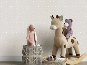 کاغذ دیواری کودک طرح نقطه‌چین | کرم کد 12048