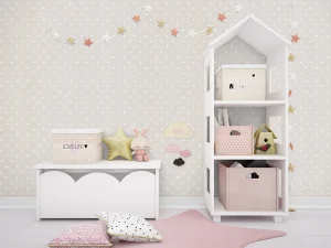 کاغذ دیواری کودک طرح نقطه‌چین | کرم کد 12048