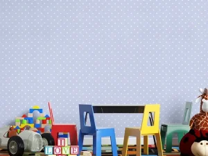 کاغذ دیواری کودک طرح نقطه‌چین | آبی / سفید کد 12040