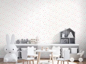 کاغذ دیواری کودک طرح قلبی | سفید کد 12028