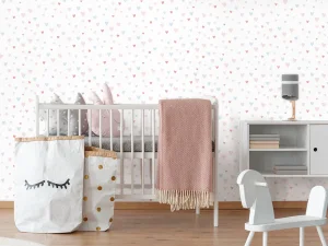 کاغذ دیواری کودک طرح قلبی | سفید کد 12028