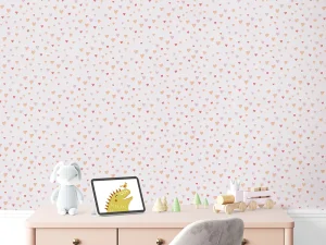 کاغذ دیواری کودک طرح قلبی | صورتی کد 12024