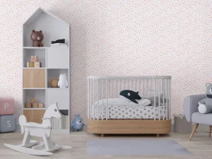 کاغذ دیواری کودک طرح قلبی | صورتی کد 12024