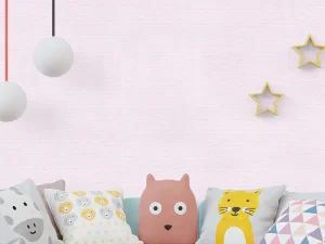 کاغذ دیواری کودک طرح ساده | صورتی کد 12014