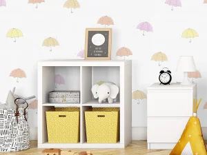 کاغذ دیواری کودک طرح چتر های رنگی کد 12012