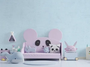 کاغذ دیواری کودک طرح ساده | آبی کد 12002