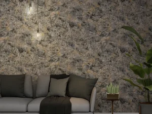 کاغذ دیواری طرح رگه‌دار خاکستری / طلایی کد ۱۱۰۰۱