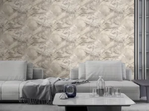 کاغذ دیواری طرح رگه‌دار / پتینه سفید کد ۱۱۰۱۰