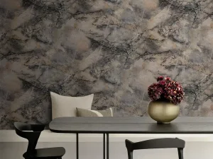 کاغذ دیواری طرح رگه‌دار / پتینه خاکستری کد ۱۱۰۱۴