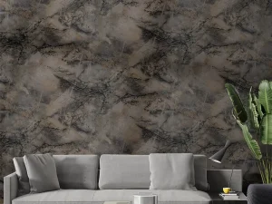 کاغذ دیواری طرح رگه‌دار / پتینه خاکستری کد ۱۱۰۱۴