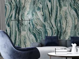 کاغذ دیواری طرح انتزاعی آبی کد ۱۱۰۱۶