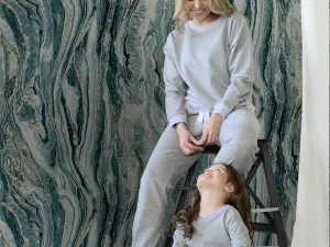 کاغذ دیواری طرح انتزاعی آبی کد ۱۱۰۱۶