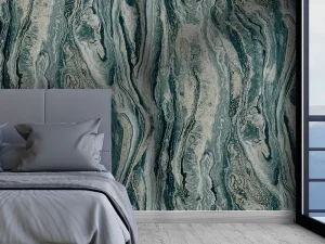 کاغذ دیواری طرح انتزاعی آبی کد ۱۱۰۱۶