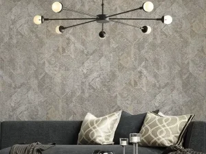 کاغذ دیواری طرح هندسی / پتینه نقره‌ای کد ۱۱۰۲۸