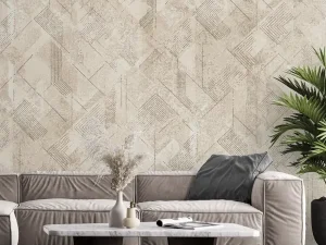 کاغذ دیواری طرح هندسی / پتینه کرم کد ۱۱۰۳۰