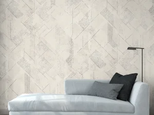 کاغذ دیواری طرح هندسی / پتینه سفید کد ۱۱۰۳۴