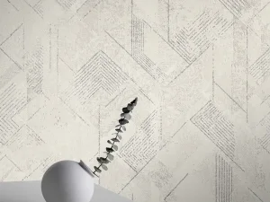 کاغذ دیواری طرح هندسی / پتینه سفید کد ۱۱۰۳۴