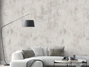 کاغذ دیواری طرح پتینه سفید / نقره‌ای کد ۱۱۰۳۵