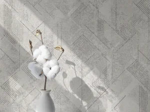 کاغذ دیواری طرح هندسی / پتینه نقره‌ای کد ۱۱۰۳۶