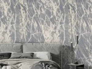 کاغذ دیواری طرح رگه‌دار آبی / خاکستری کد ۱۱۰۸۲