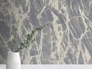 کاغذ دیواری طرح رگه‌دار آبی / خاکستری کد ۱۱۰۸۲