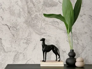 کاغذ دیواری طرح انتزاعی سفید / نقره‌ای کد ۱۱۰۹۰