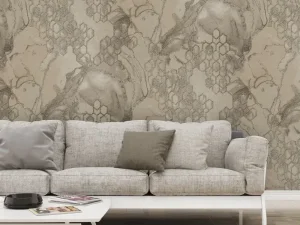 کاغذ دیواری طرح هندسی نقره‌ای کد ۱۱۰۹۸