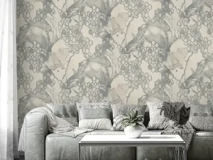 کاغذ دیواری طرح هندسی نقره‌ای کد ۱۱۱۰۴