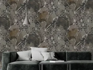 کاغذ دیواری طرح هندسی قهوه‌ای کد ۱۱۱۰۶