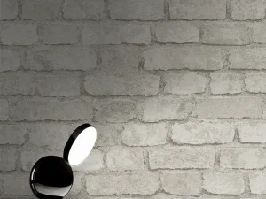 کاغذ دیواری طرح آجر نقره‌ای کد ۱۱۱۱۰