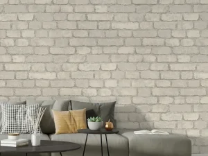 کاغذ دیواری طرح آجر نقره‌ای کد ۱۱۱۱۶