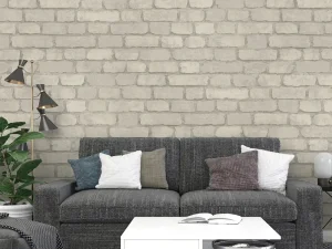 کاغذ دیواری طرح آجر نقره‌ای کد ۱۱۱۱۶