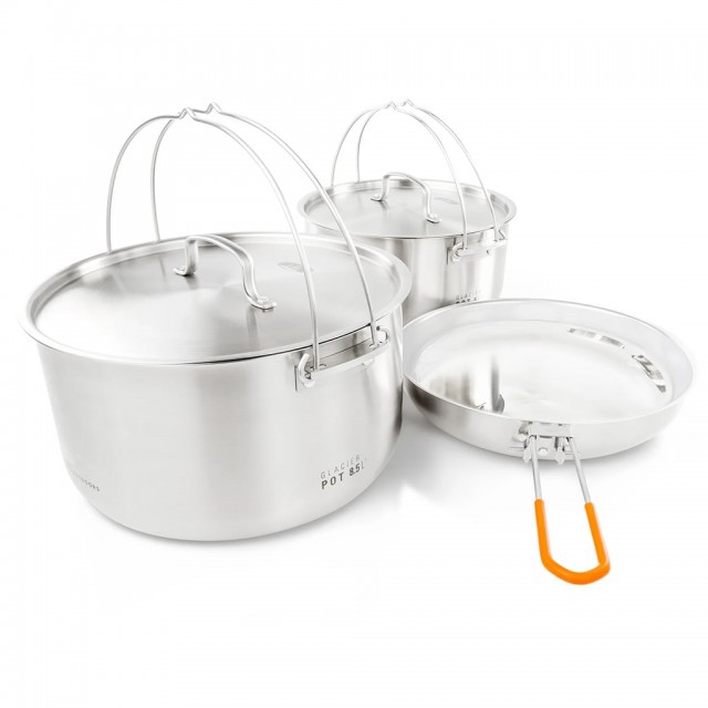 ست ظروف 8 نفره جی اس آی مدل Glacier Stainless Troop Cookset