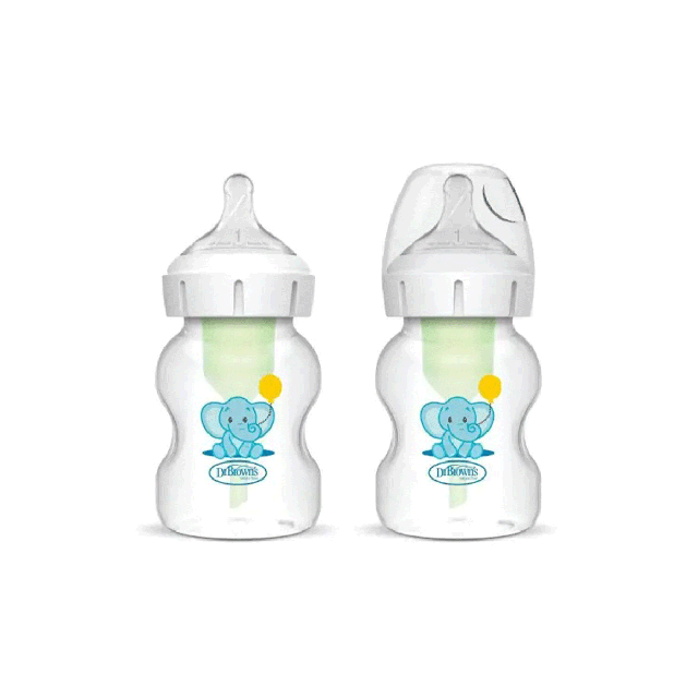 شیشه شیر طلقی 2عددی طرحدار 270میل دکتربراونز (اورجینال)