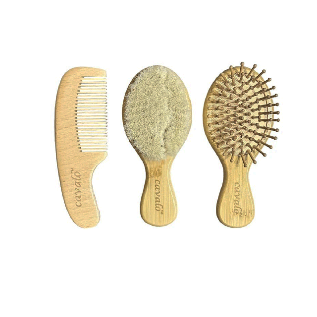 ست شانه و برس کودک کاوالو مدل Natural sense مجموعه 3 عددی