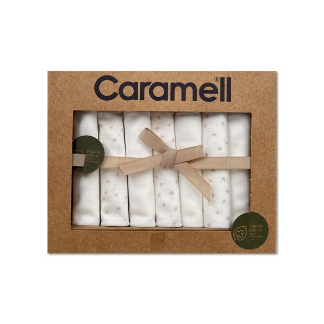 دستمال 7 عددی دست و صورت ارگانیک کارامل Caramell