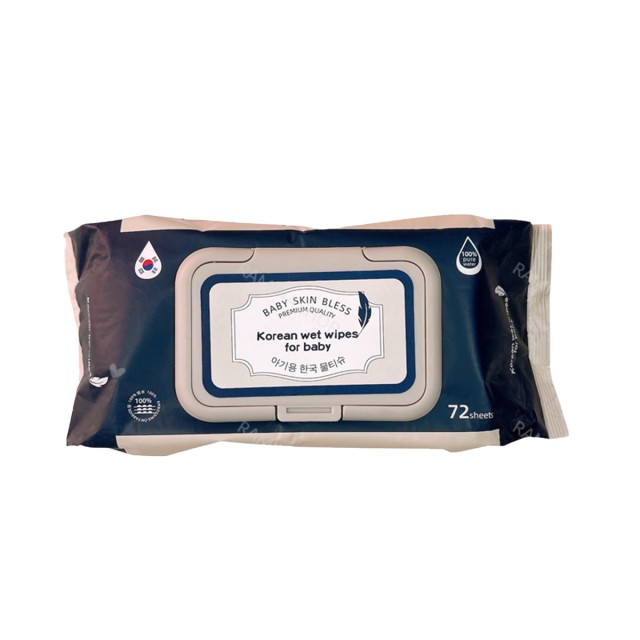 دستمال مرطوب کودک و نوزاد بر پایه آب کره ایی اصل بسته 72 عددی Korean wet Wipes