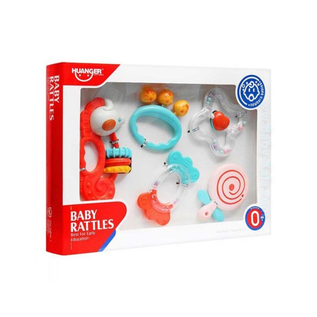 ست جغجغه و دندان‌گیر 5 عددی هانگر HUANGER کدHE0133