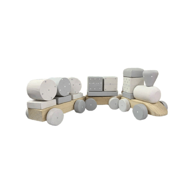 قطار چوبی اسباب بازی و دکوری اتاق کودک