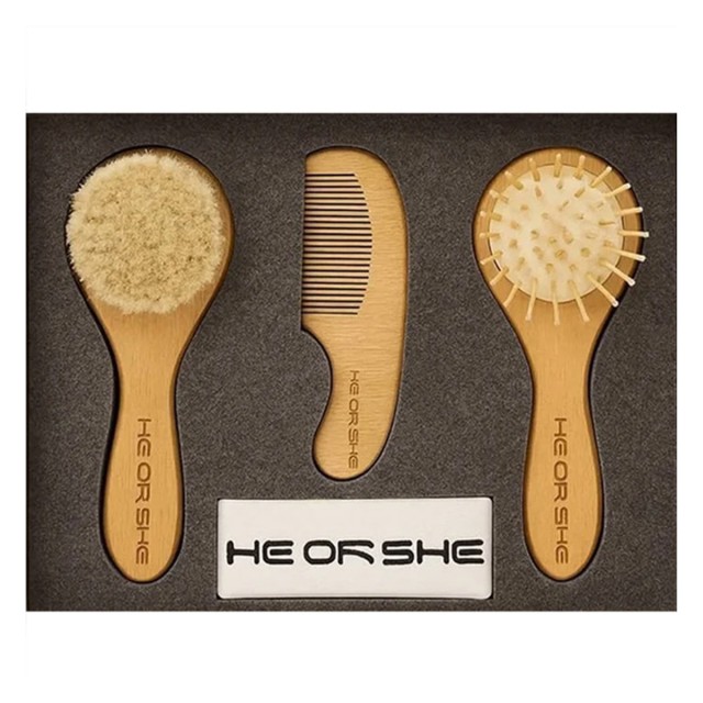 شانه و برس چوبی نوزاد هی ار شی HEORSHE