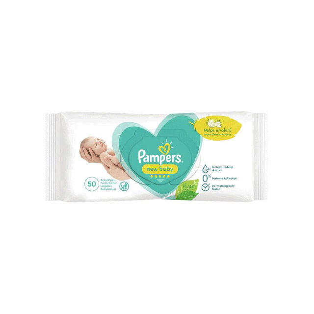 دستمال مرطوب کودک سفید پمپرز 50 عددی Pampers