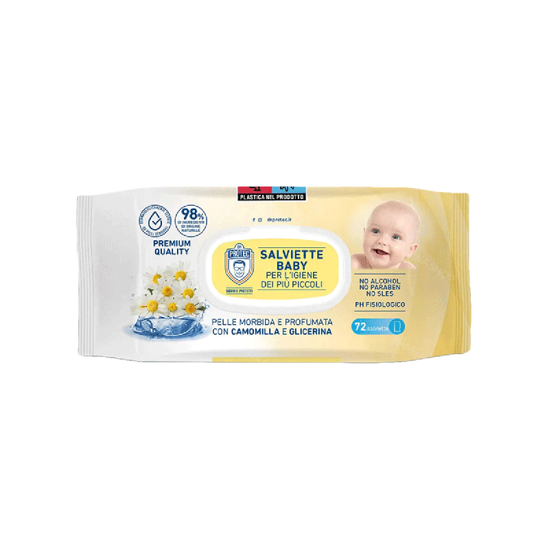 دستمال مرطوب کودک 72 عددی حاوی عصاره بابونه دکتر پروتک Dr Protec