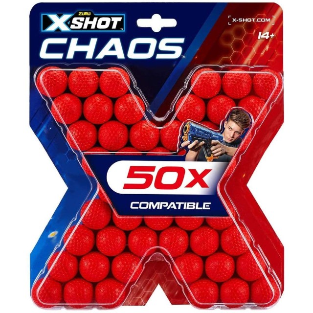 تیر فومی توپی 50 تایی اکس شات X-Shot سری Chaos