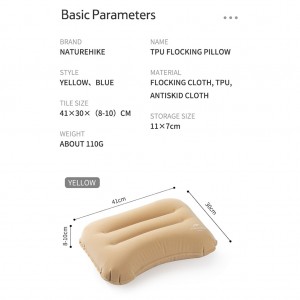 Naturehike PU Flocking Comfortable Inflating Pillow