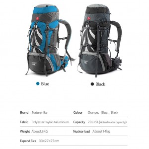 کوله پشتی 70 لیتری Nature Hike NH70B070-B 70 L Backpack