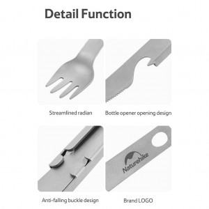 ست کارد قاشق و چنگال تیتانیوم نیچرهایک Titanium Knife Fork and Spoon Set